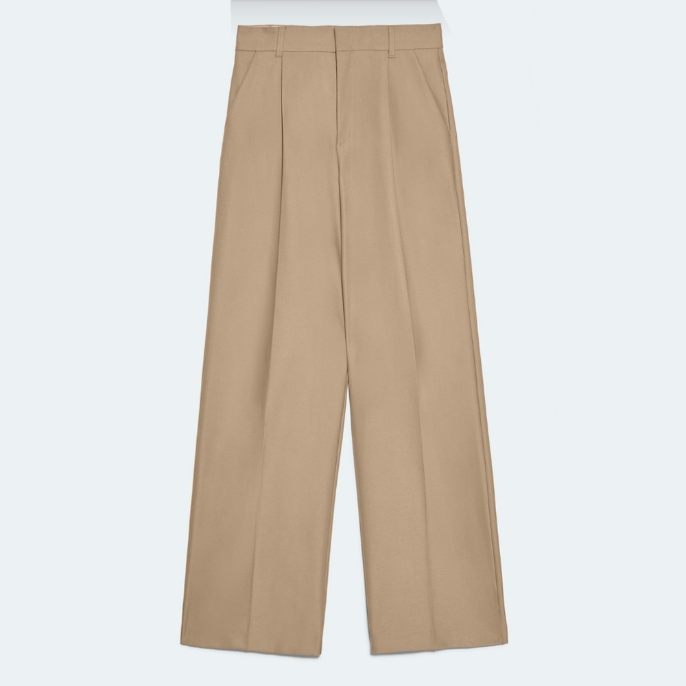 NWT ZARA WIDE LEG PANTS TRF - CAMEL